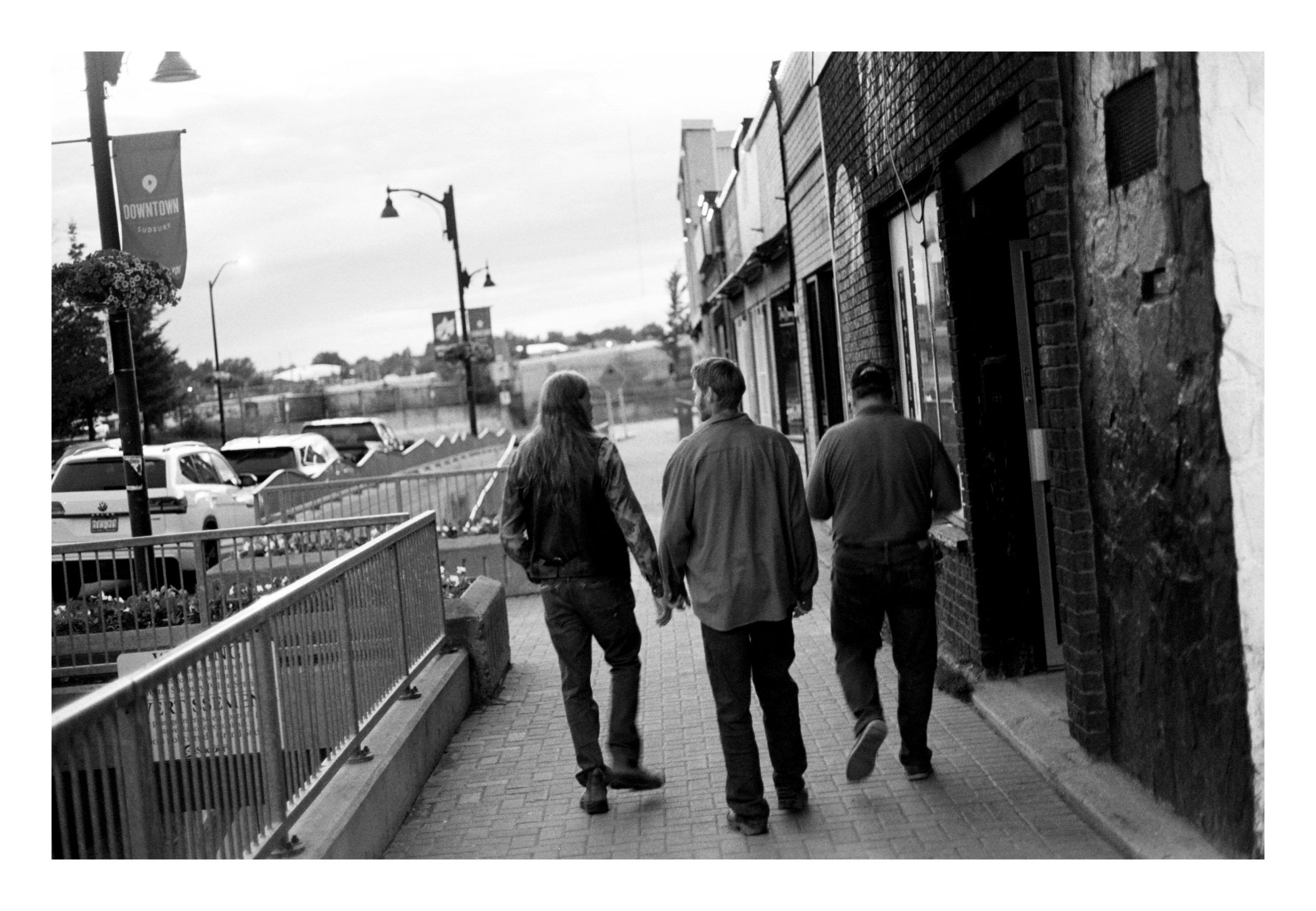 People walking downtown