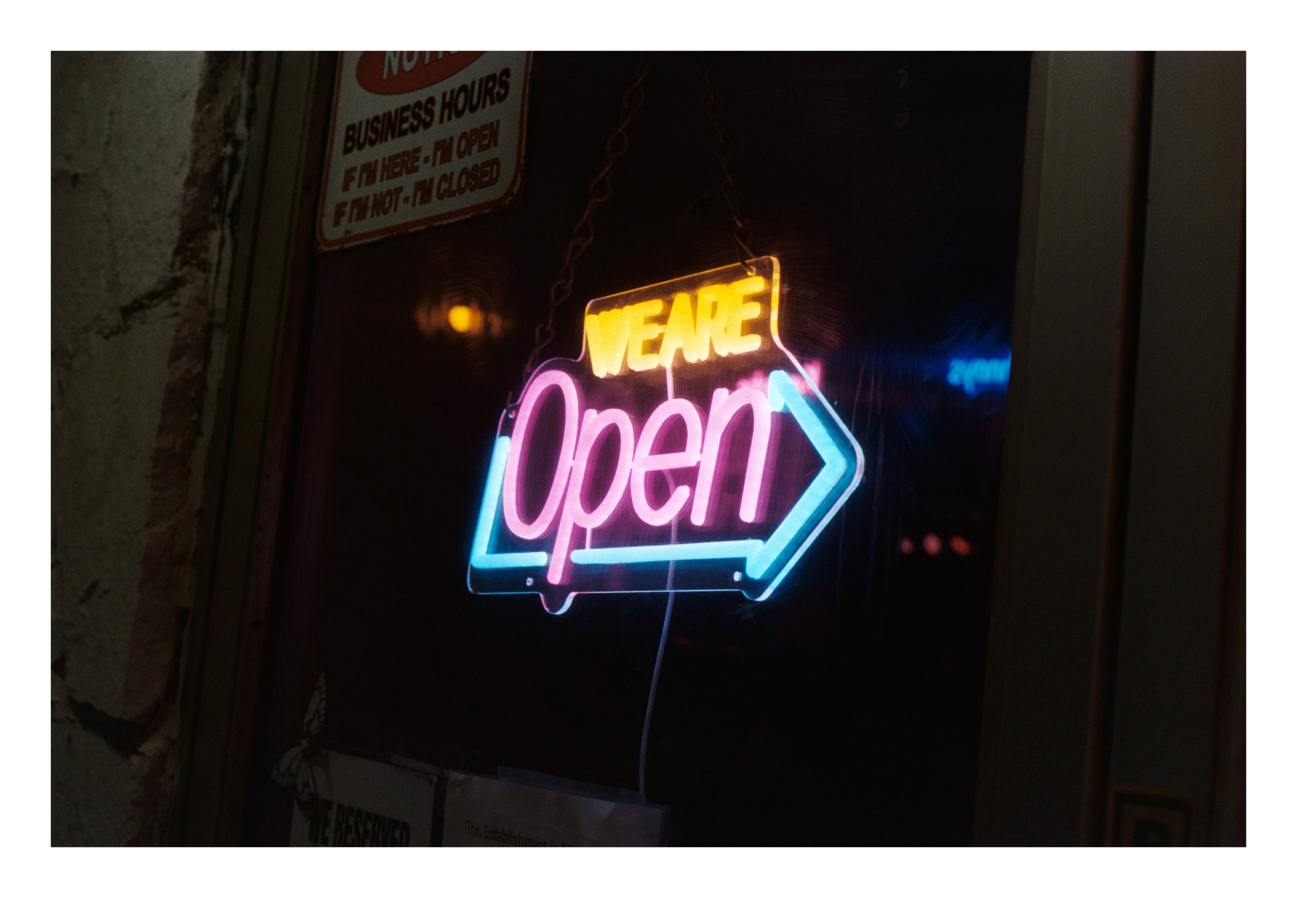 We are open neon sign