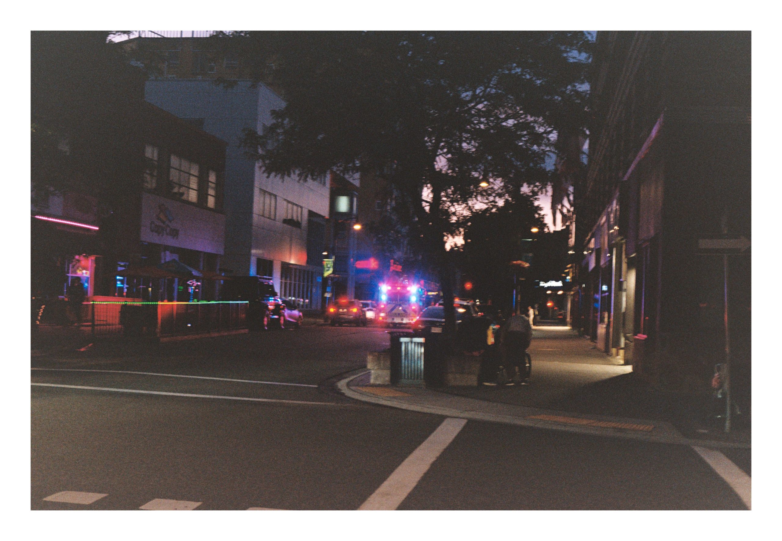 Emergency lights downtown