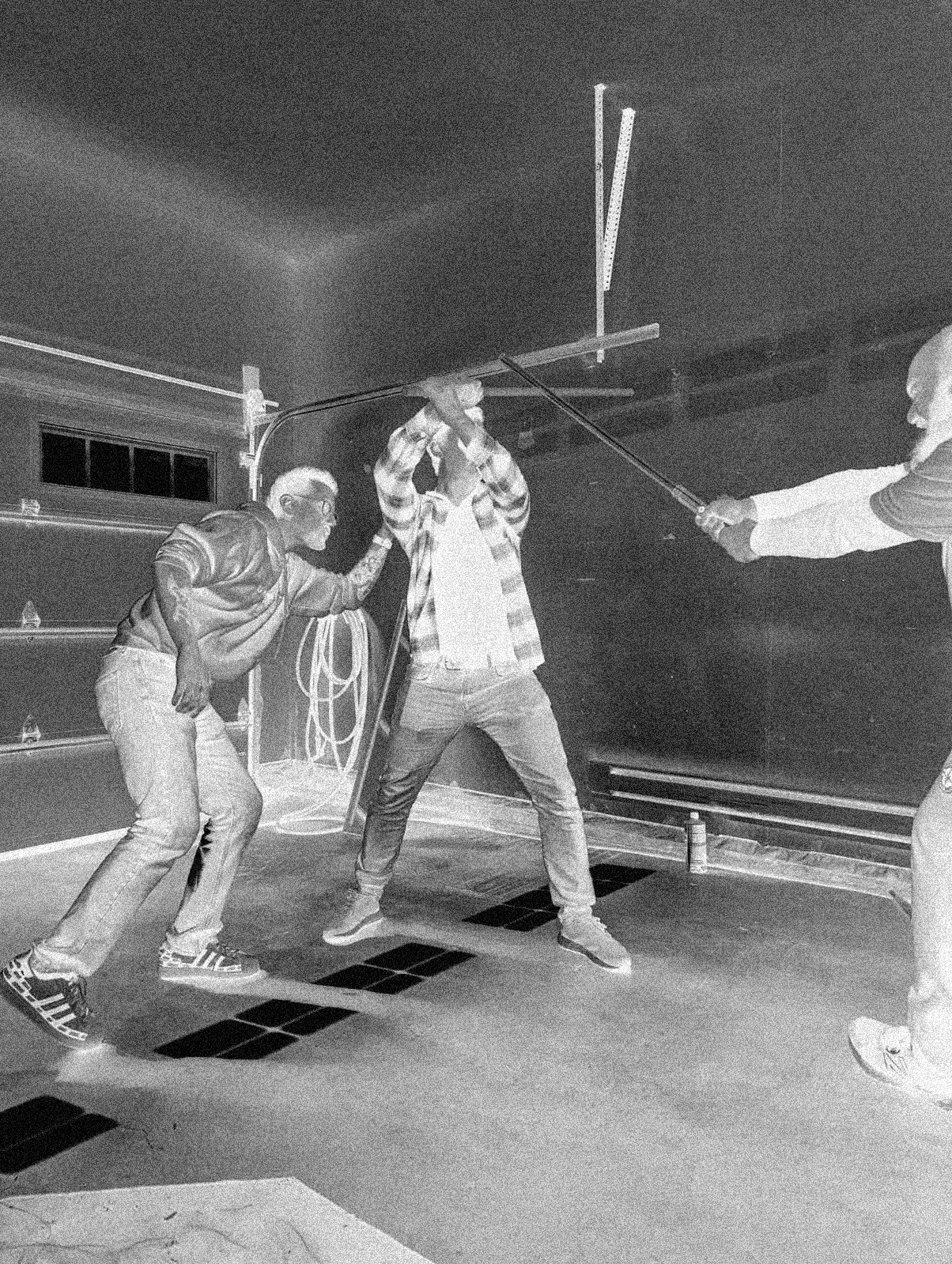 Fight stunt rehearsal